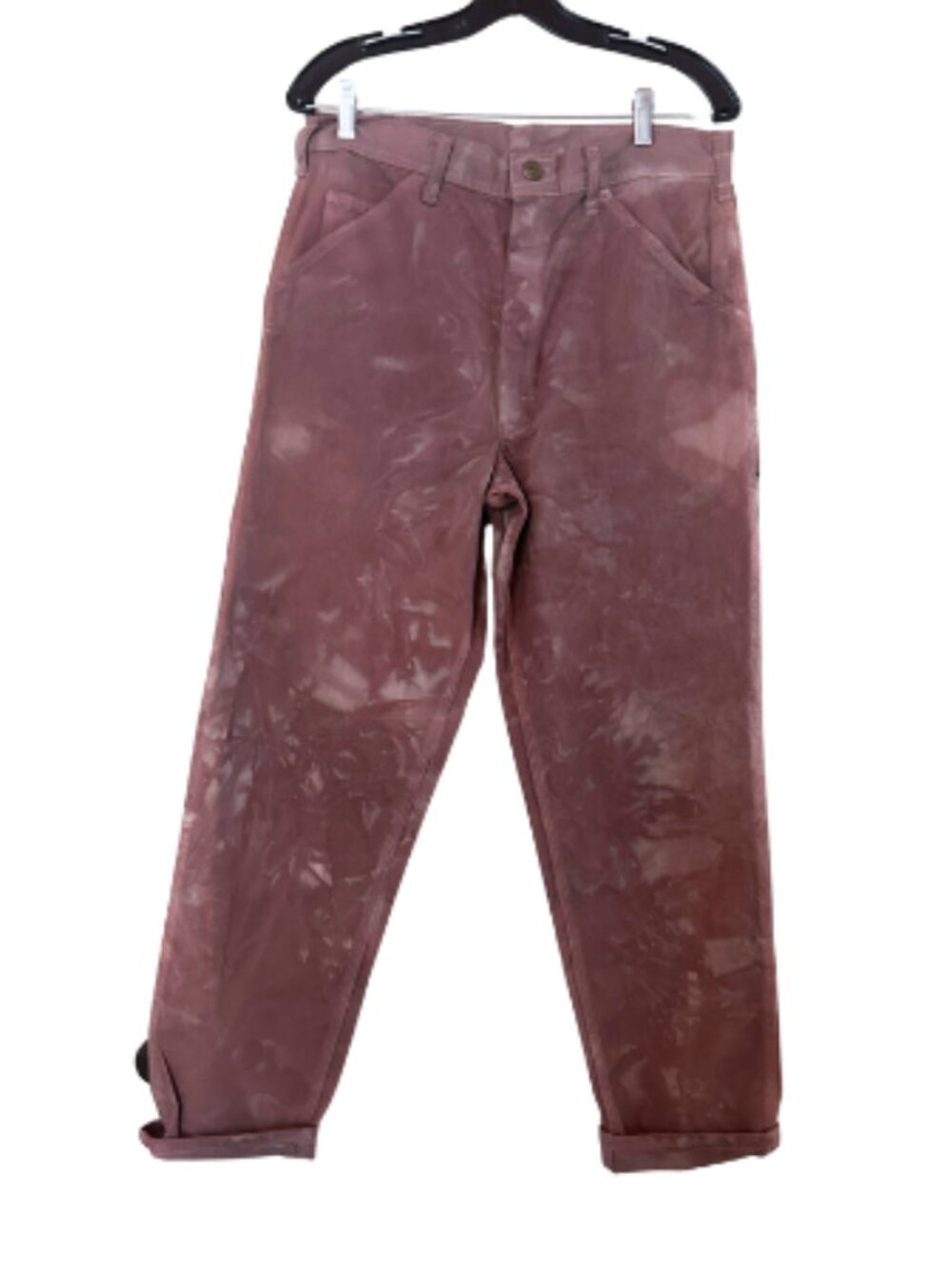 Stan Ray Custom Hand-Dyed Painter Pants Mens 30 Grey Purple Tie Dye Utility